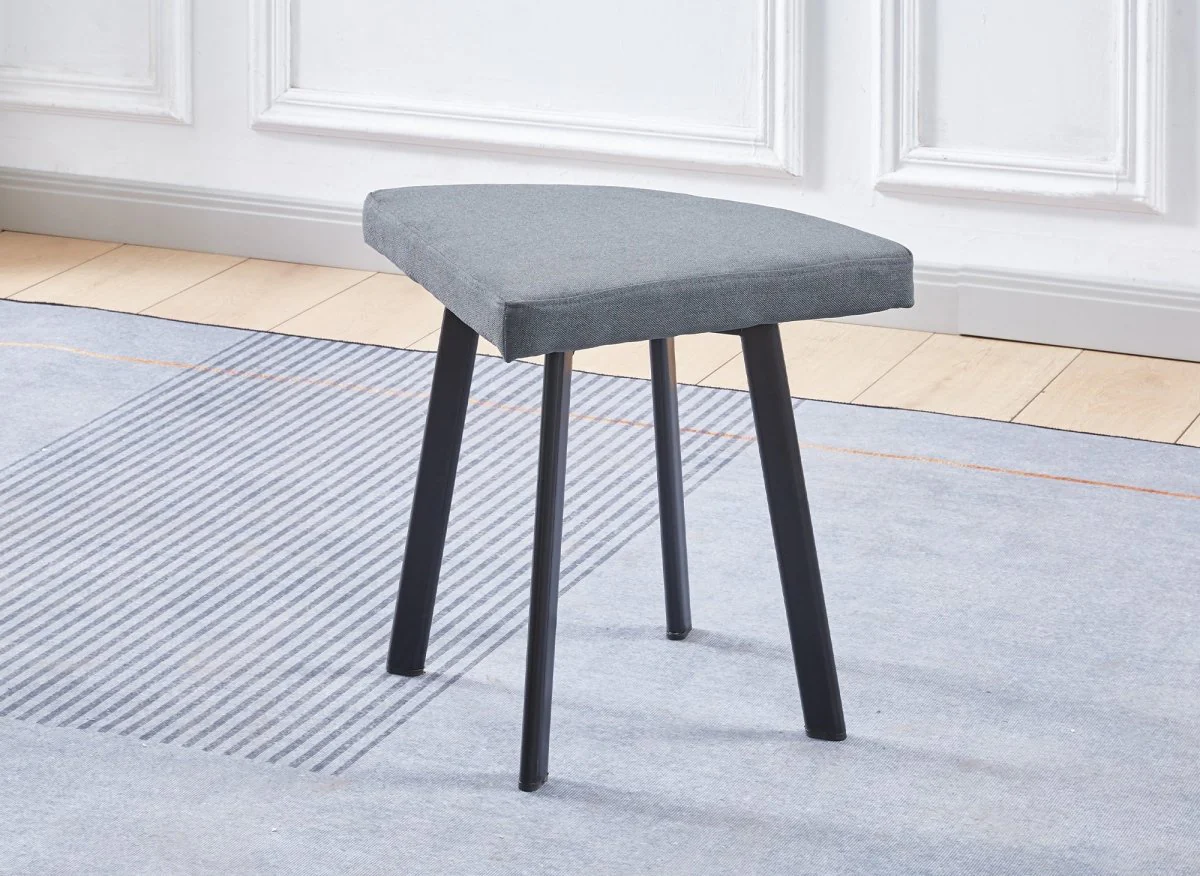 Ensemble table à manger en bois gris clair avec 4 tabourets gris IRINA - Image 4