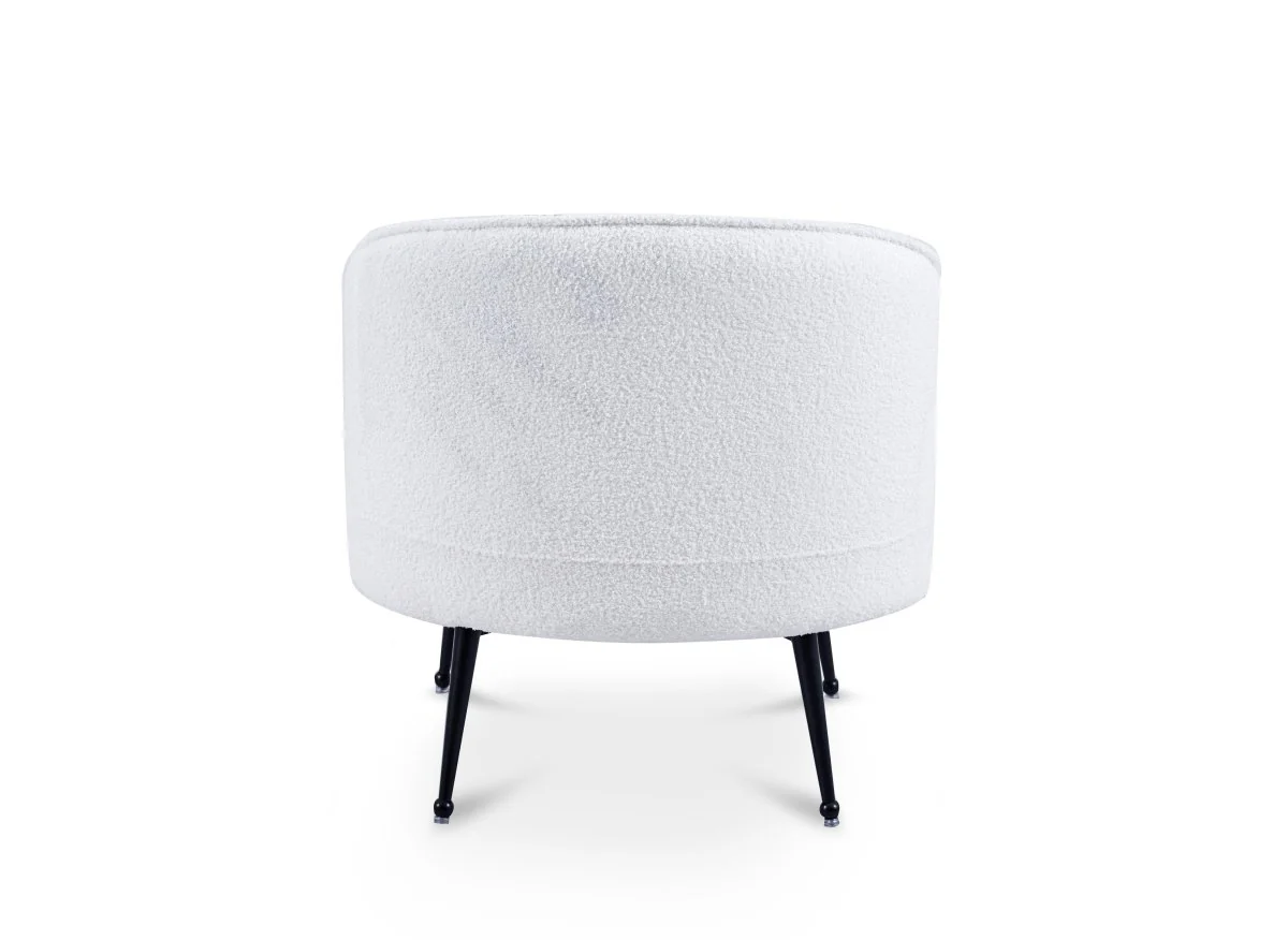 Fauteuil cabriolet tissu bouclette blanc TRECY - Image 5