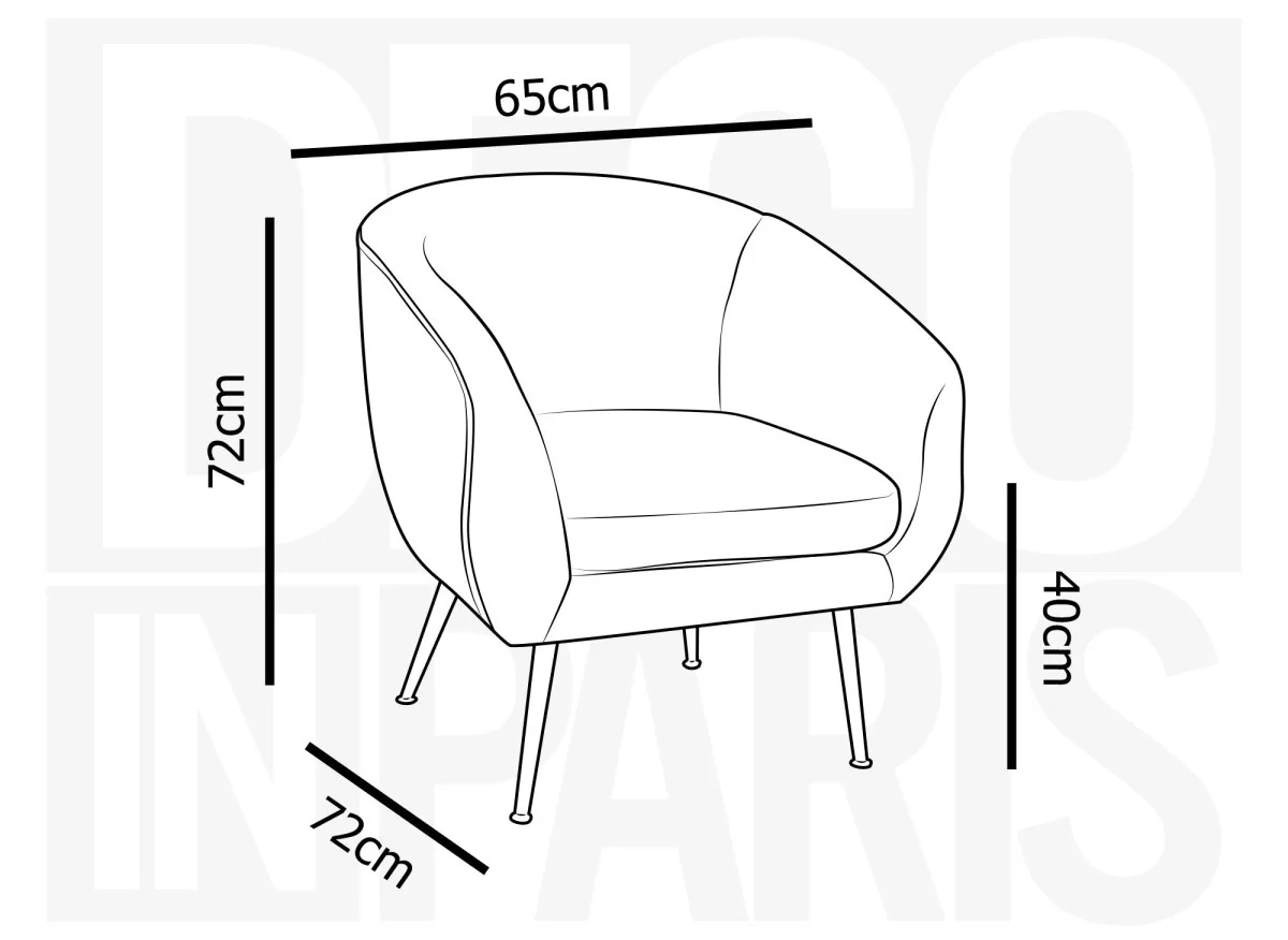Fauteuil cabriolet tissu bouclette blanc TRECY - Image 6