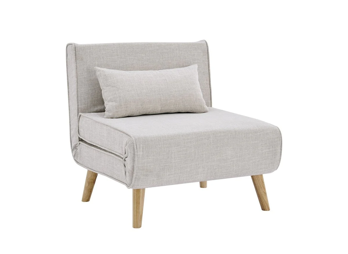 Fauteuil convertible en tissu beige TONKA - Image 4