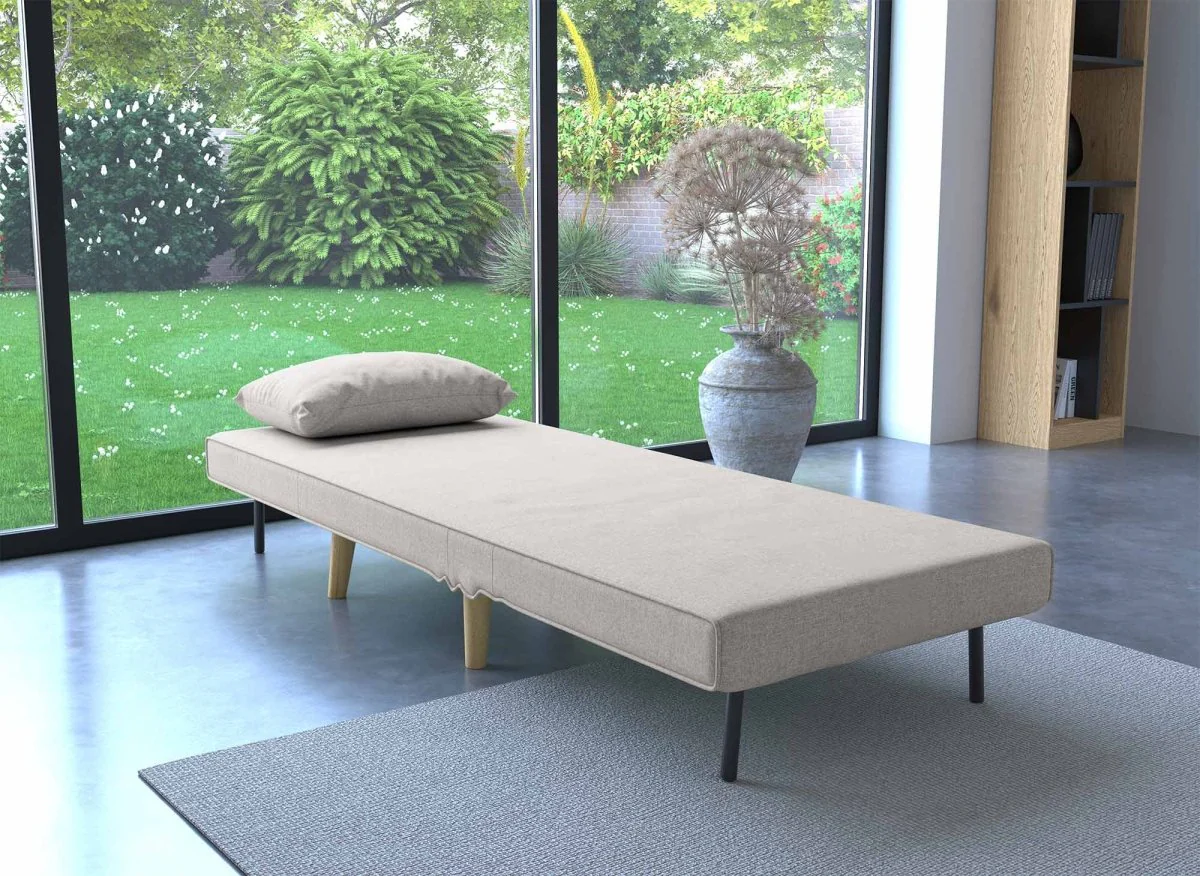 Fauteuil convertible en tissu beige TONKA - Image 7