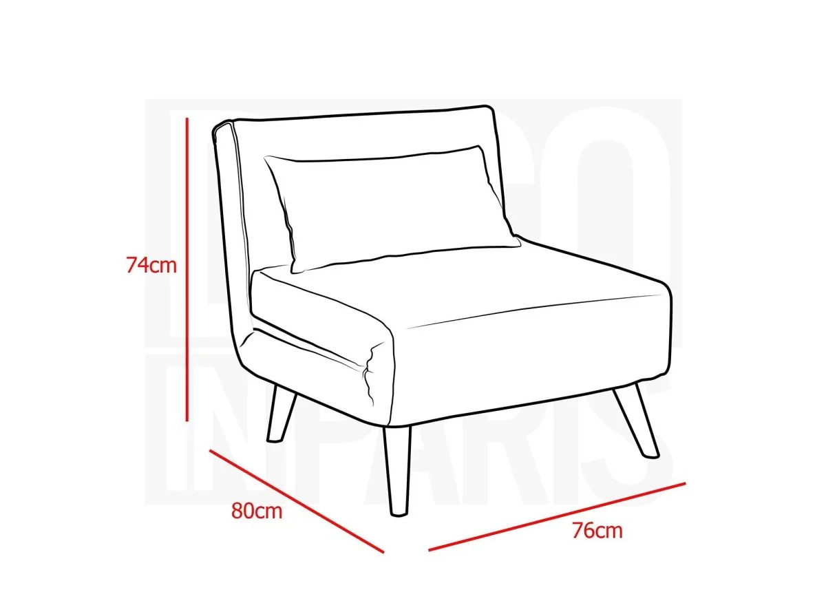 Fauteuil convertible en tissu bleu TONKA - Image 8