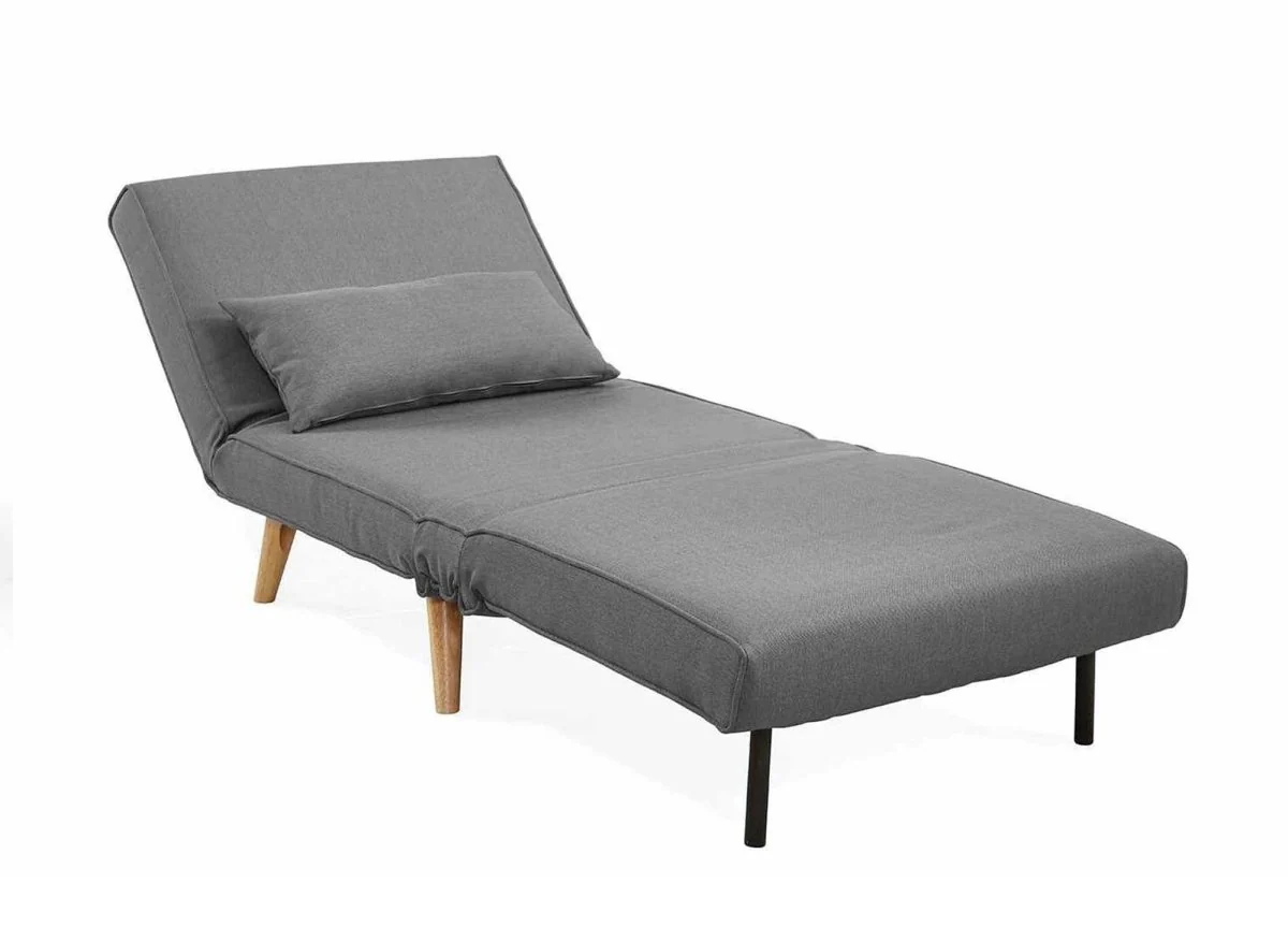 Fauteuil convertible en tissu gris TONKA - Image 6