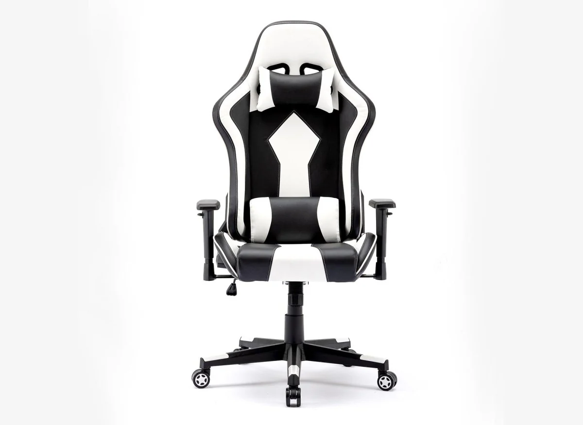Fauteuil de bureau gaming en simili cuir noir et blanc SOUL - Image 6