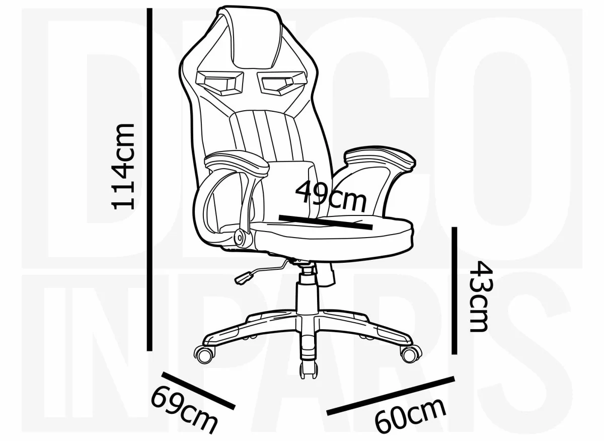 Fauteuil de bureau gaming en simili cuir noir et rouge ZONA - Image 10