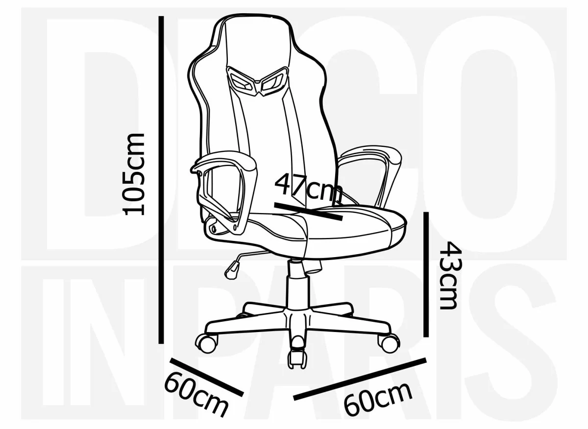 Fauteuil de bureau gaming noir et rouge MICRON - Image 8