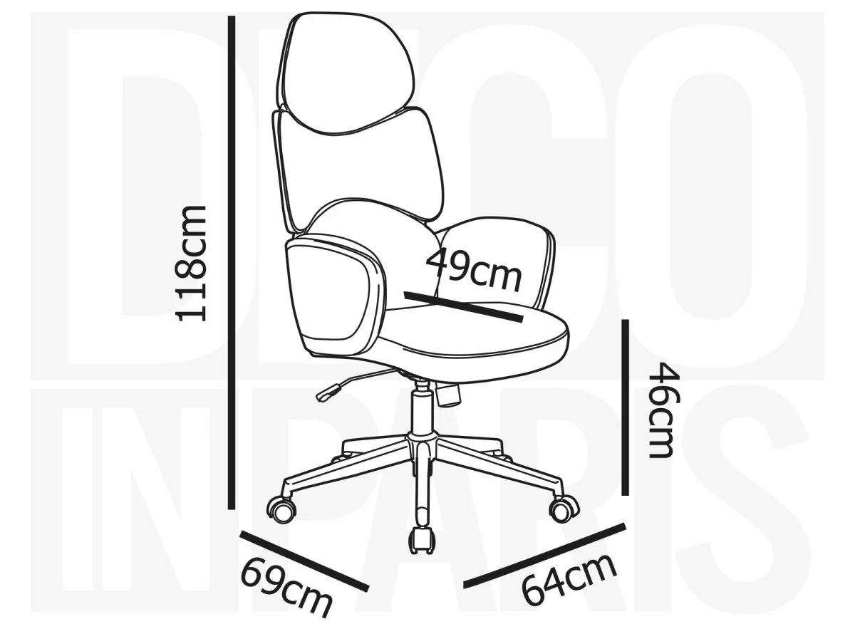 Fauteuil de bureau gris clair ALFA - Image 5