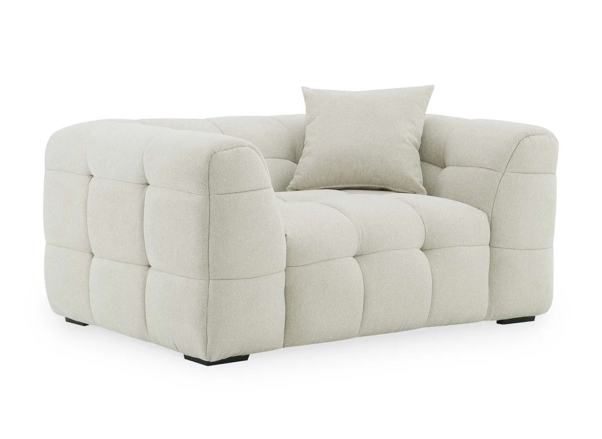 Fauteuil en tissu beige BELLA - Image 3