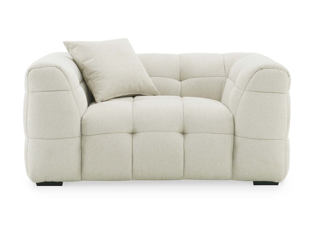 Fauteuil en tissu beige BELLA - Image 4