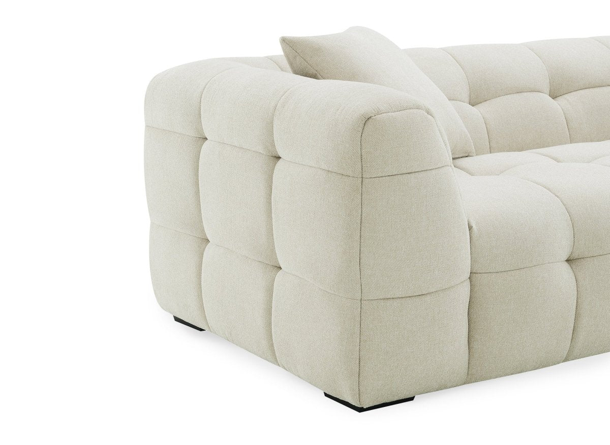 Fauteuil en tissu beige BELLA - Image 6