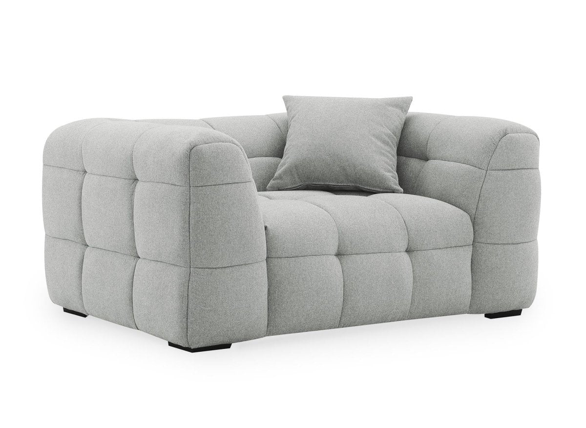 Fauteuil en tissu gris BELLA - Image 3