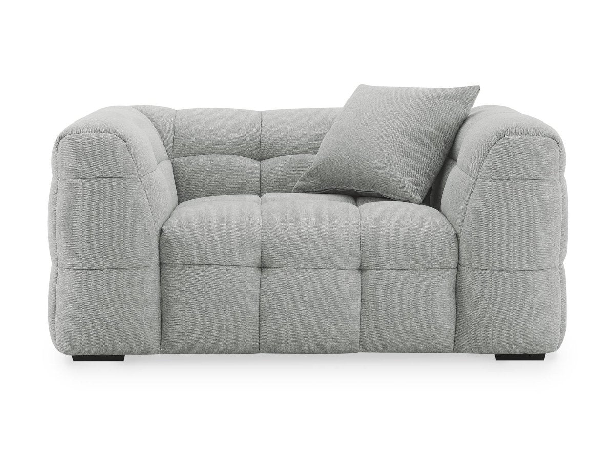 Fauteuil en tissu gris BELLA - Image 4