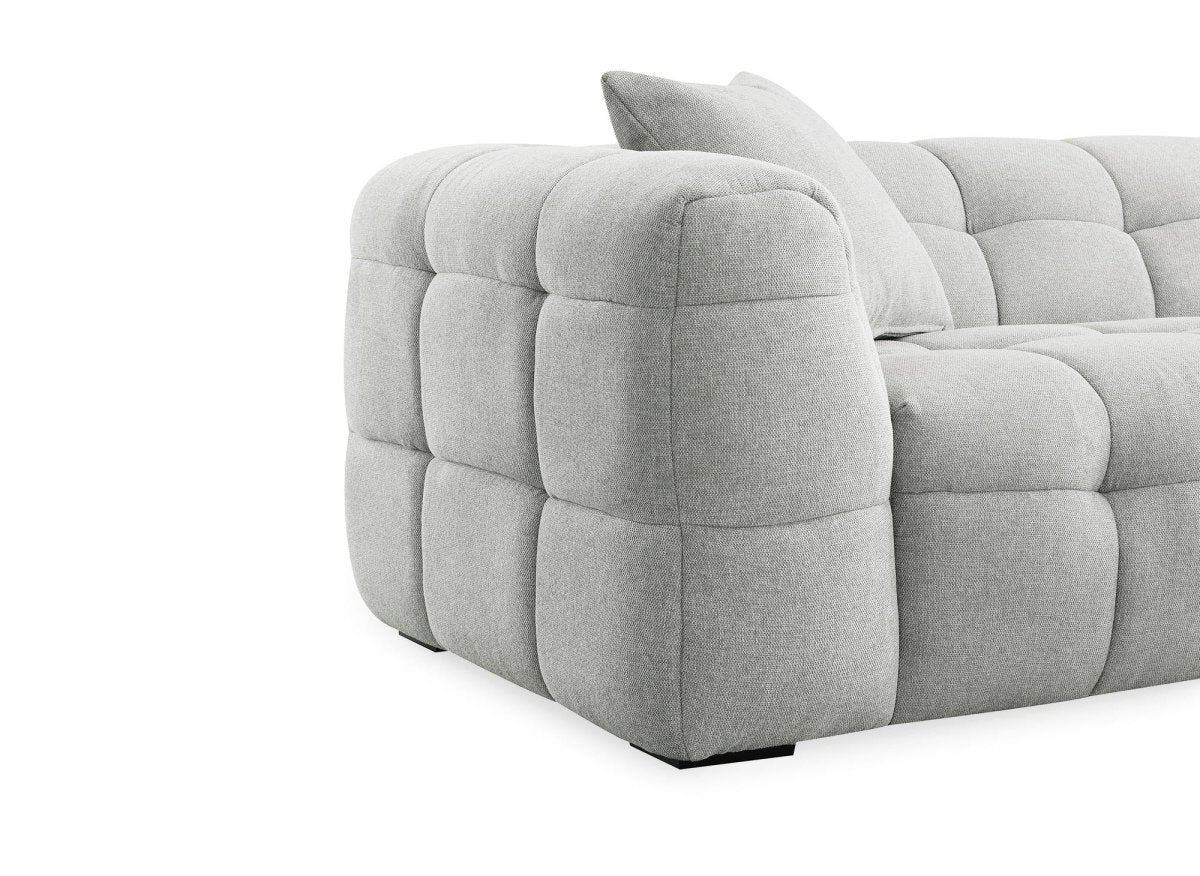 Fauteuil en tissu gris BELLA - Image 6