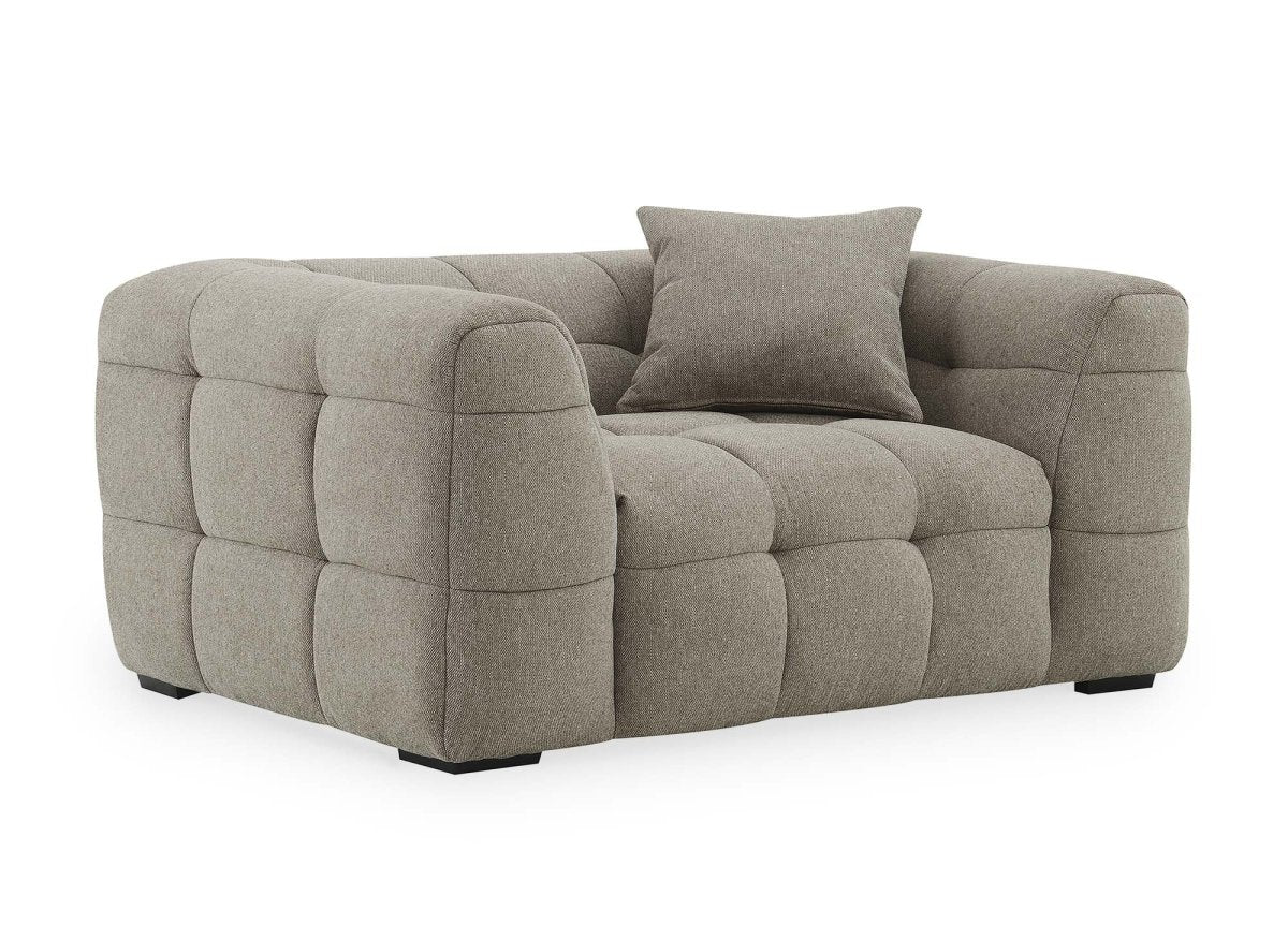 Fauteuil en tissu taupe BELLA - Image 3
