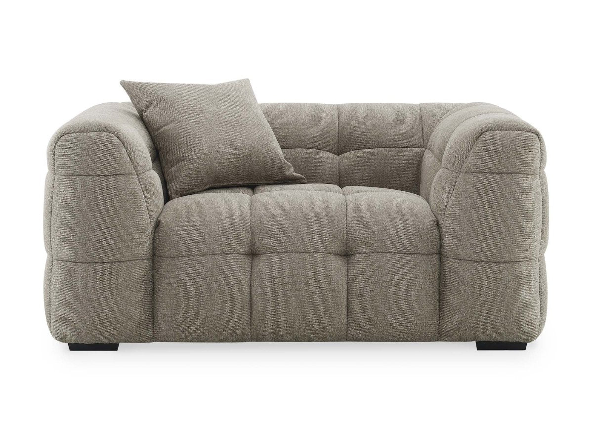 Fauteuil en tissu taupe BELLA - Image 4
