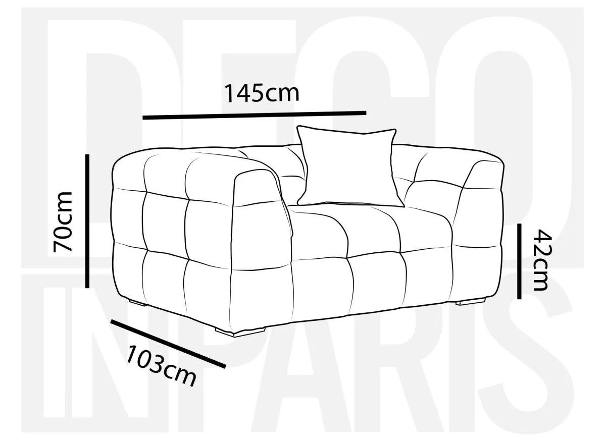 Fauteuil en tissu taupe BELLA - Image 8
