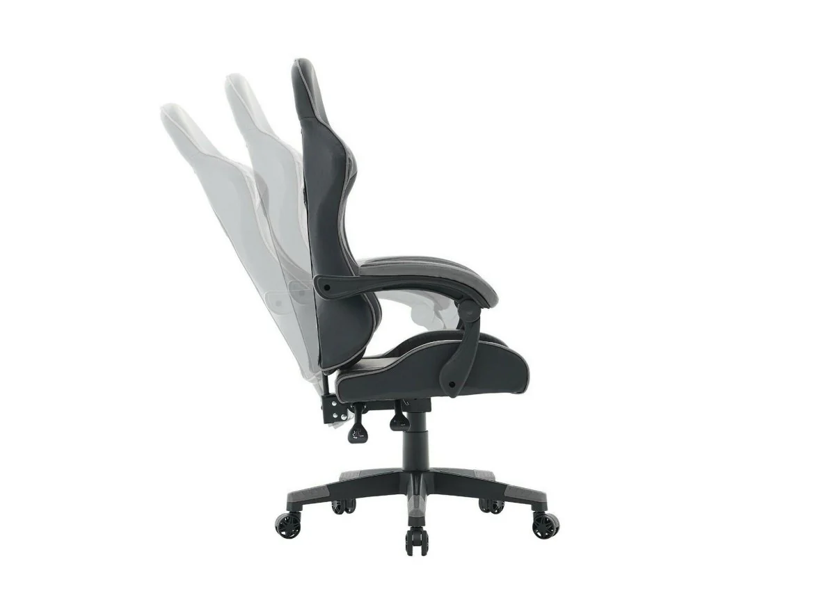 Fauteuil gaming en simili cuir noir et gris PIXEL - Image 3