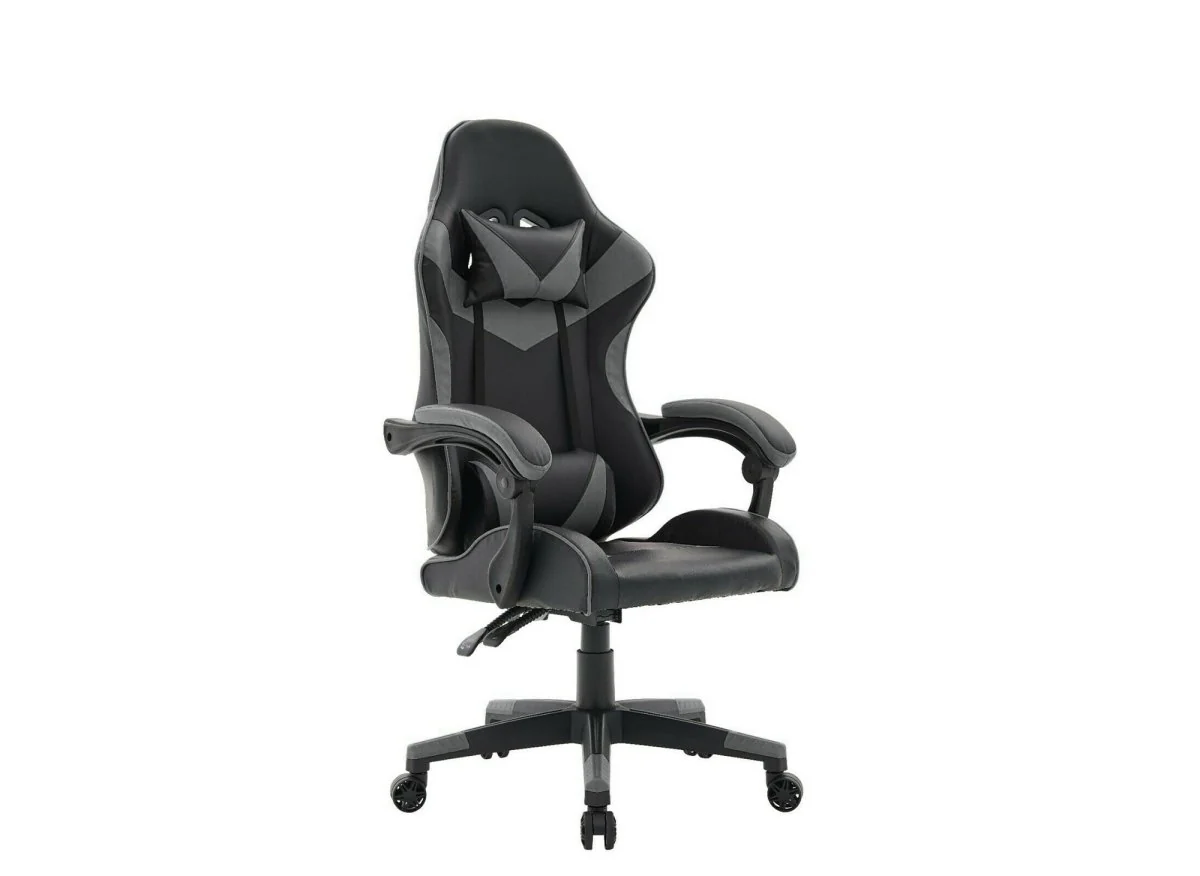 Fauteuil gaming en simili cuir noir et gris PIXEL - Image 4