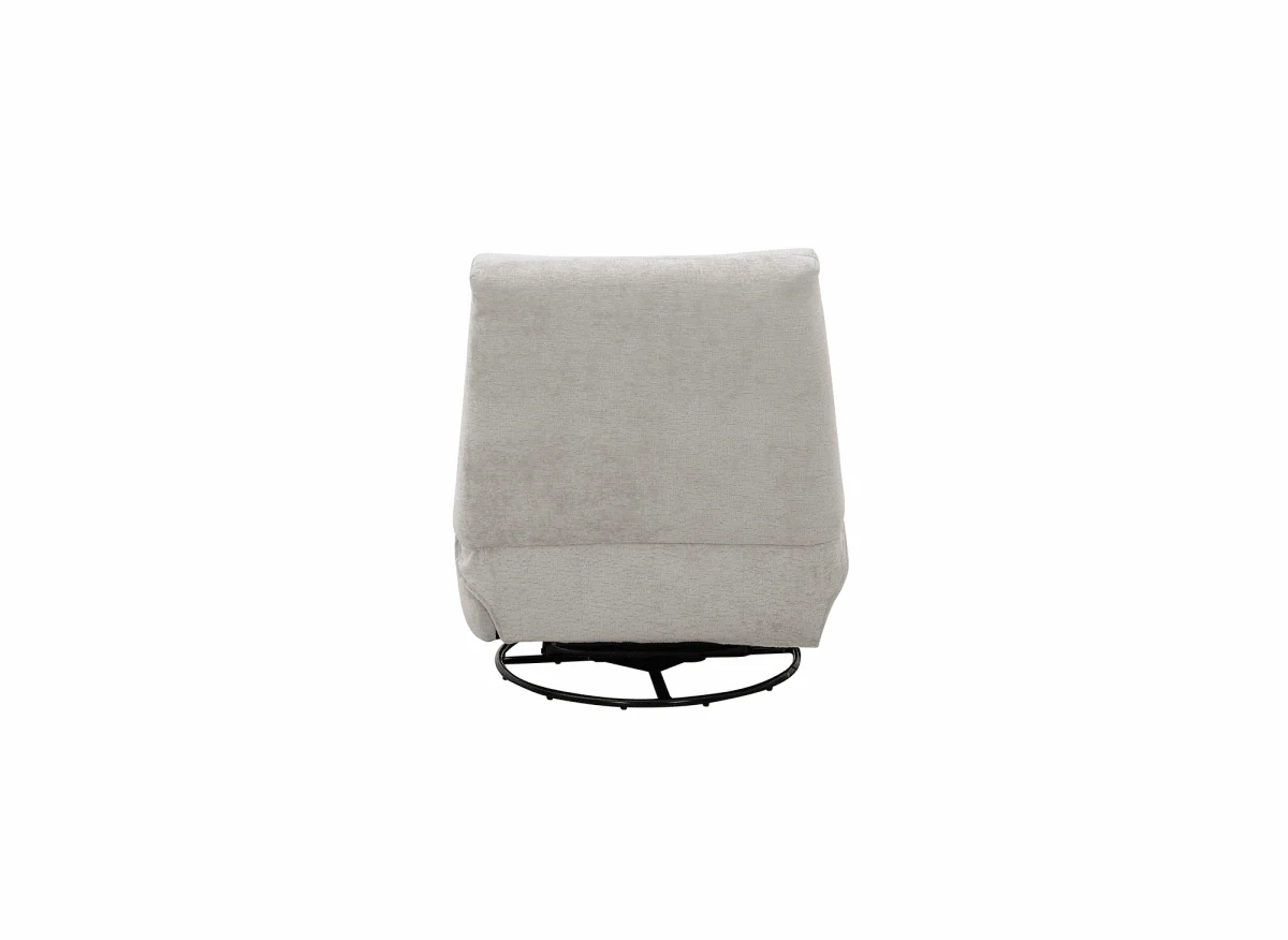 Fauteuil relax pivotant en velours chiné beige LISON - Image 7