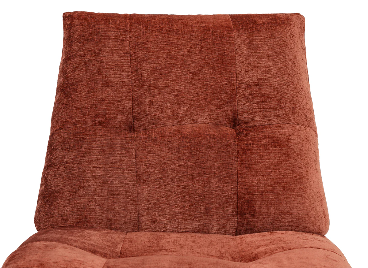 Fauteuil relax pivotant en velours chiné terracotta LISON - Image 9