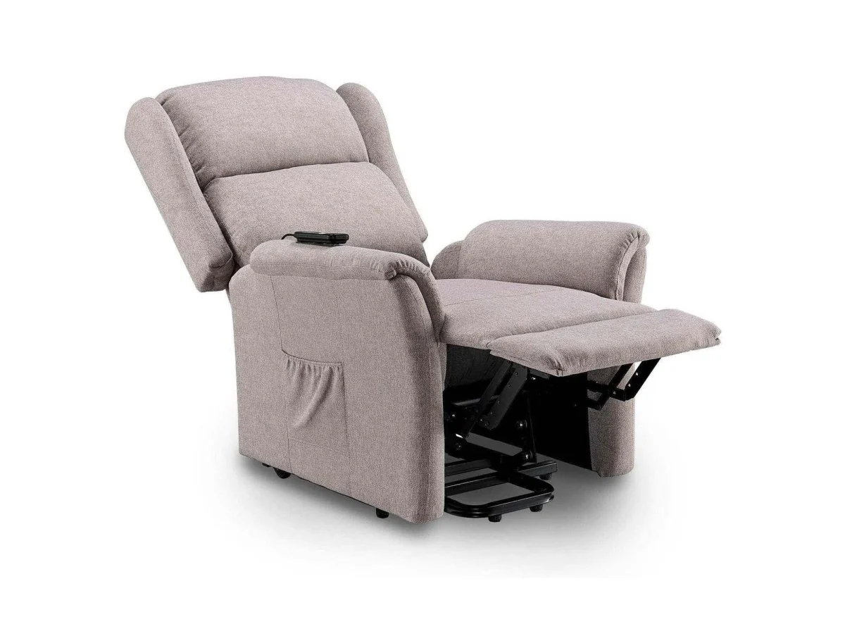 Fauteuil releveur relax en tissu beige à commande électrique PETER - Image 3