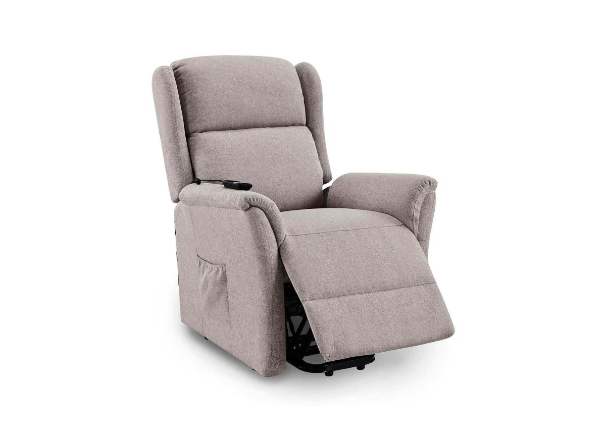 Fauteuil releveur relax en tissu beige à commande électrique PETER - Image 5