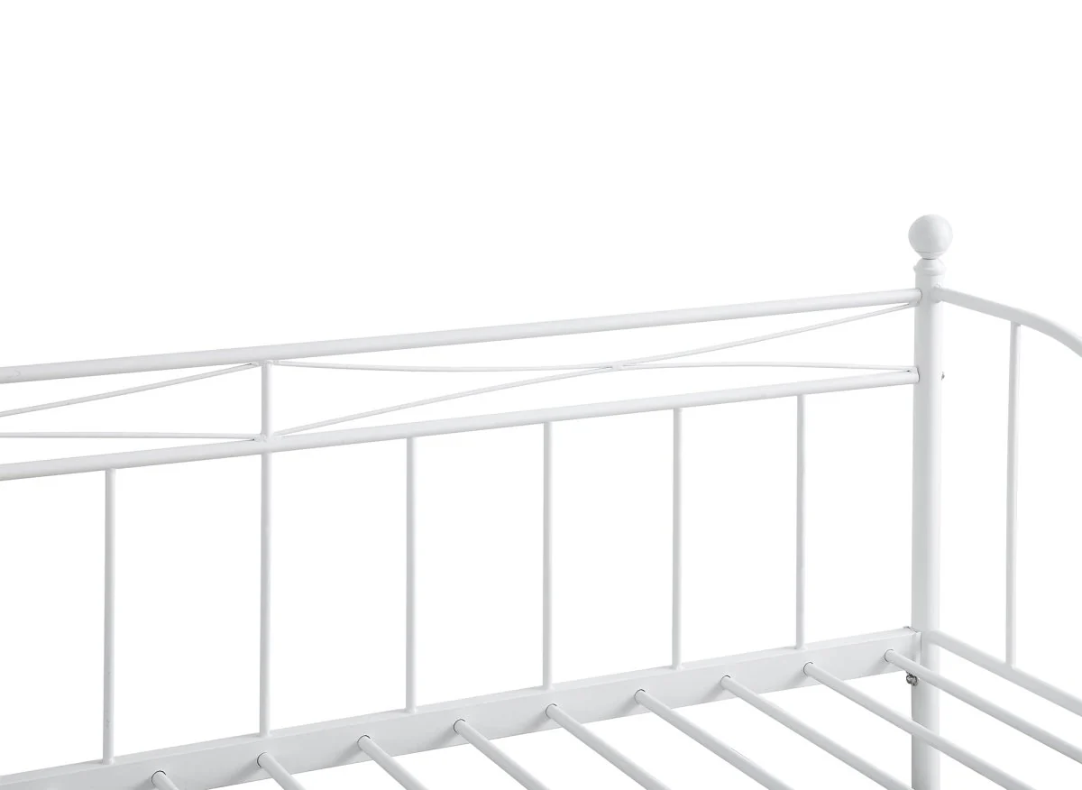 Lit banquette gigogne en métal blanc ALICIA 90 x 190 cm - Image 7