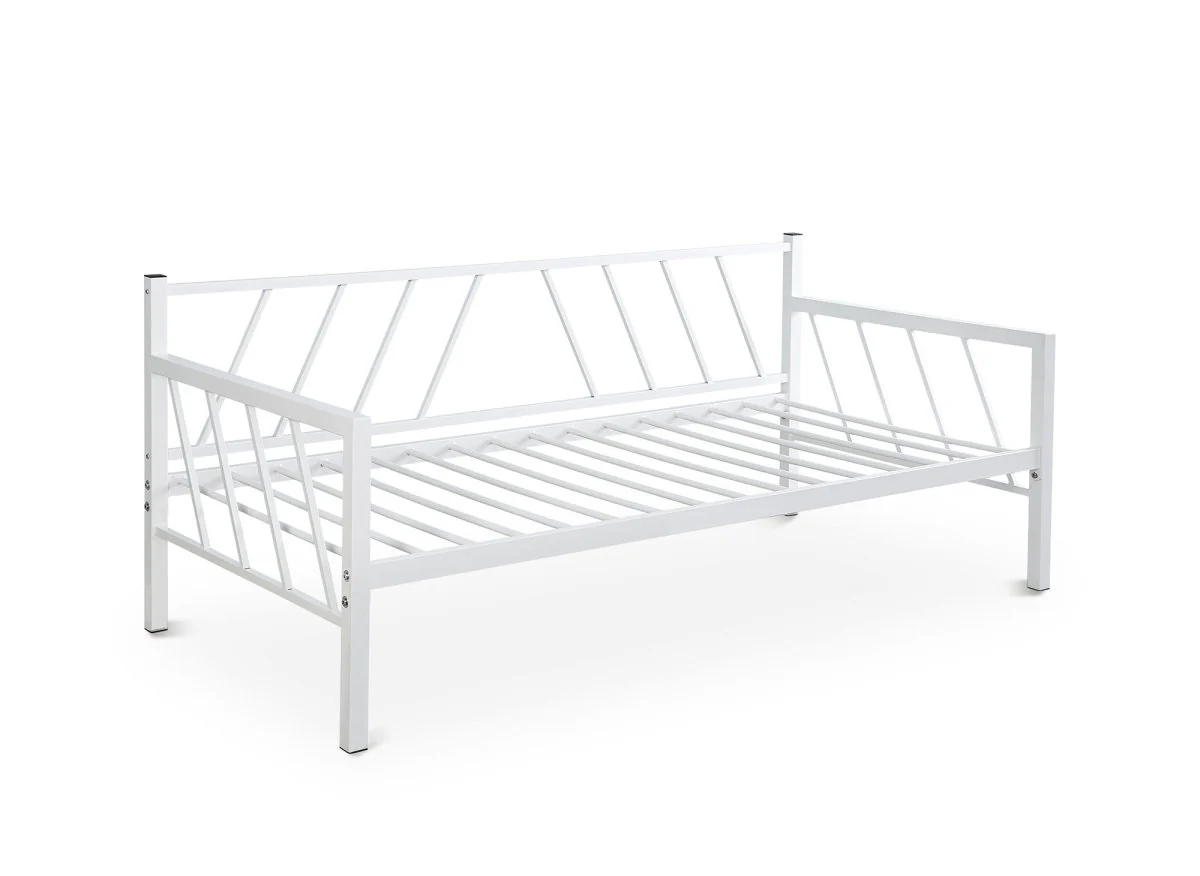 Lit banquette gigogne en métal blanc TORRY 90 x 190 cm - Image 5