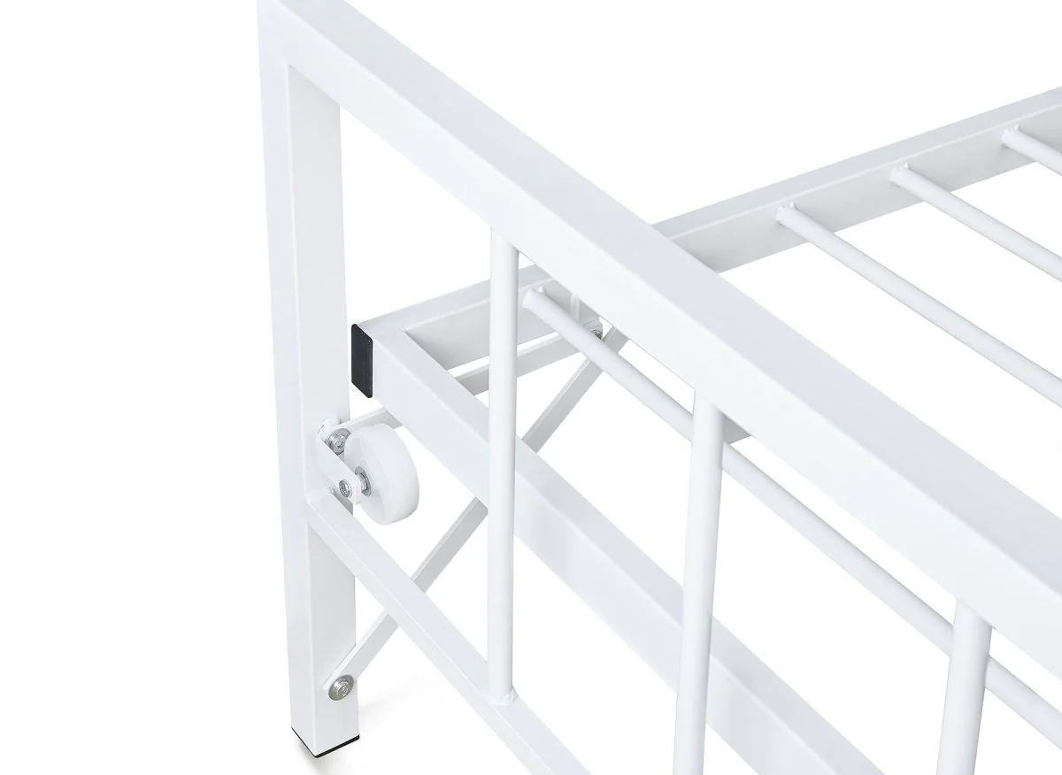 Lit banquette gigogne en métal blanc TORRY 90 x 190 cm - Image 8