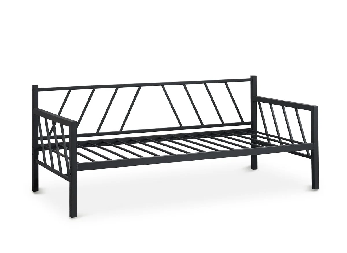 Lit banquette gigogne en métal noir TORRY 90 x 190 cm - Image 5