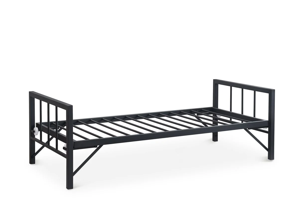 Lit banquette gigogne en métal noir TORRY 90 x 190 cm - Image 7