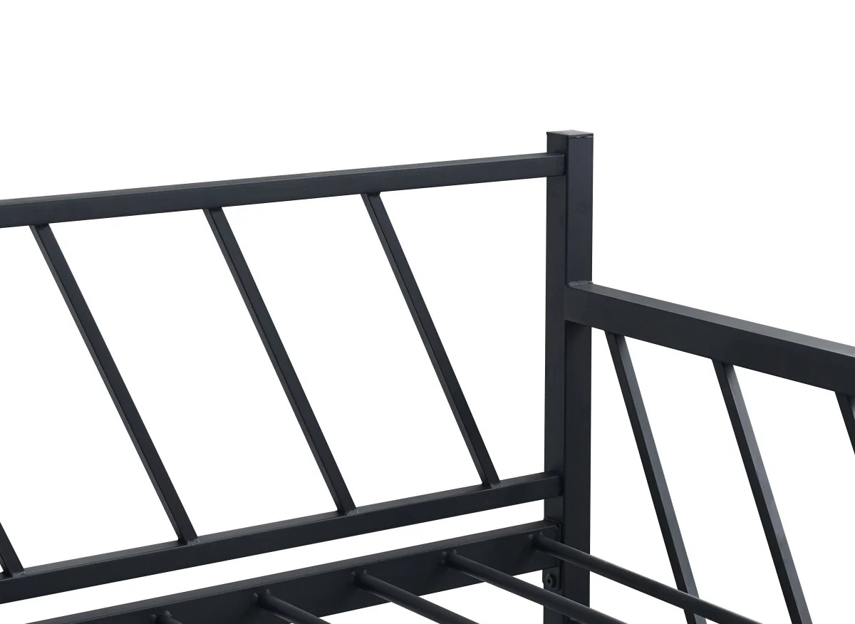 Lit banquette gigogne en métal noir TORRY 90 x 190 cm - Image 8