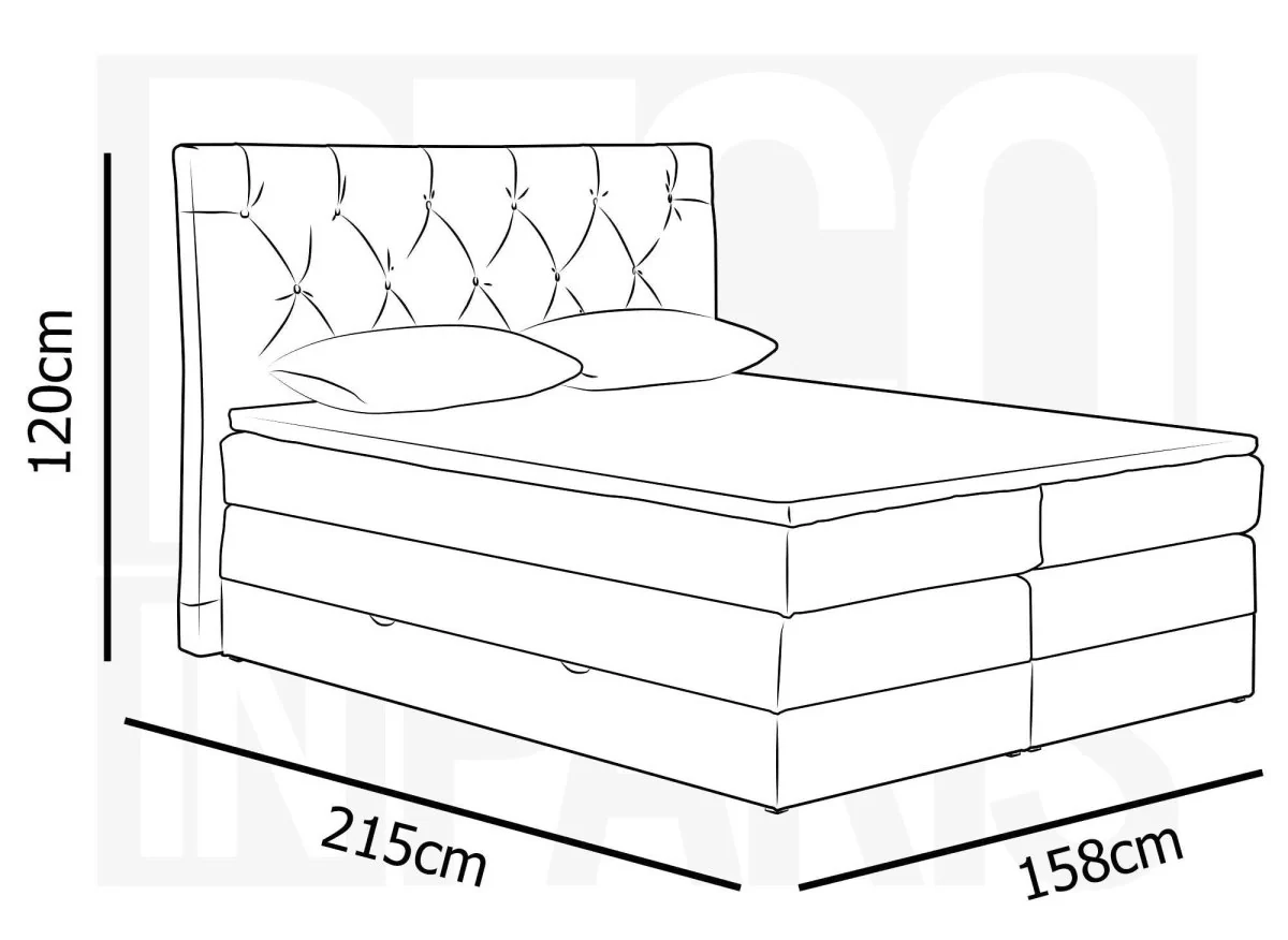 Lit boxspring 140x200 avec coffre de rangement en velours gris MIRANDA - Image 8