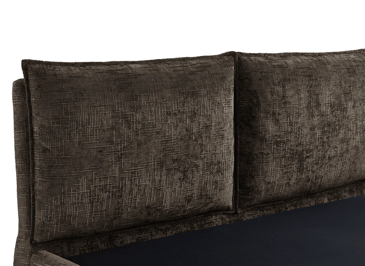 Lit coffre en velours chiné marron 160x200 cm MELY - Image 7