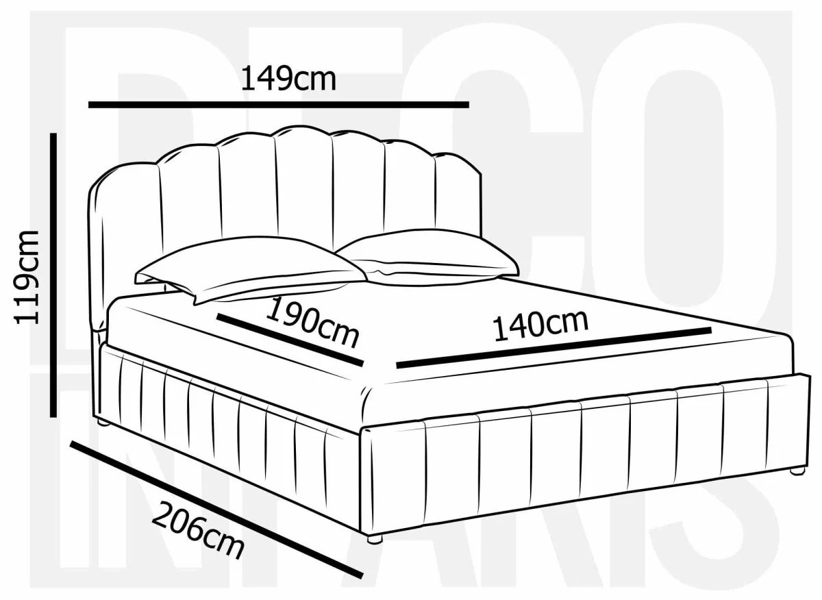 Lit coffre en velours beige 140x190 cm ELVIRA - Image 9