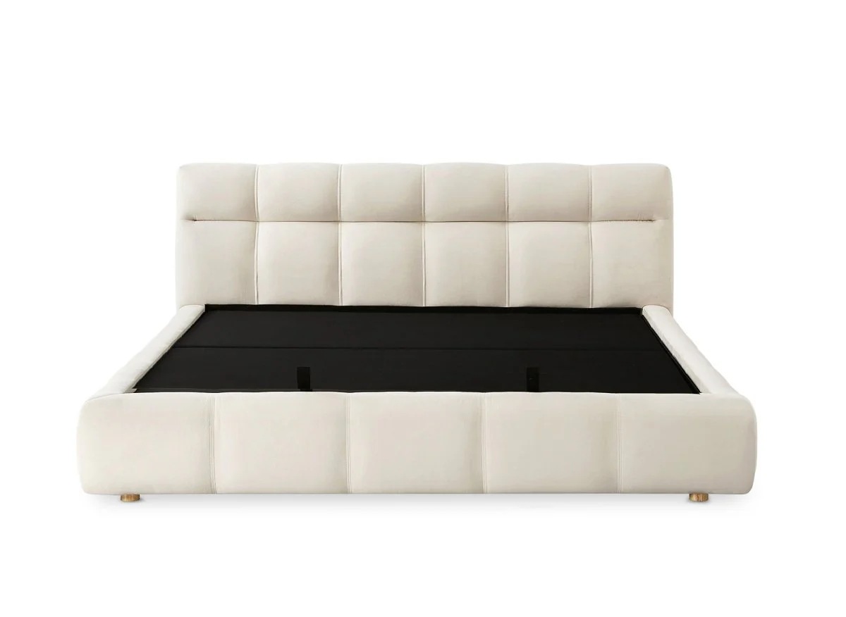 Lit coffre en velours beige 180x200 cm GEORGINA - Image 6