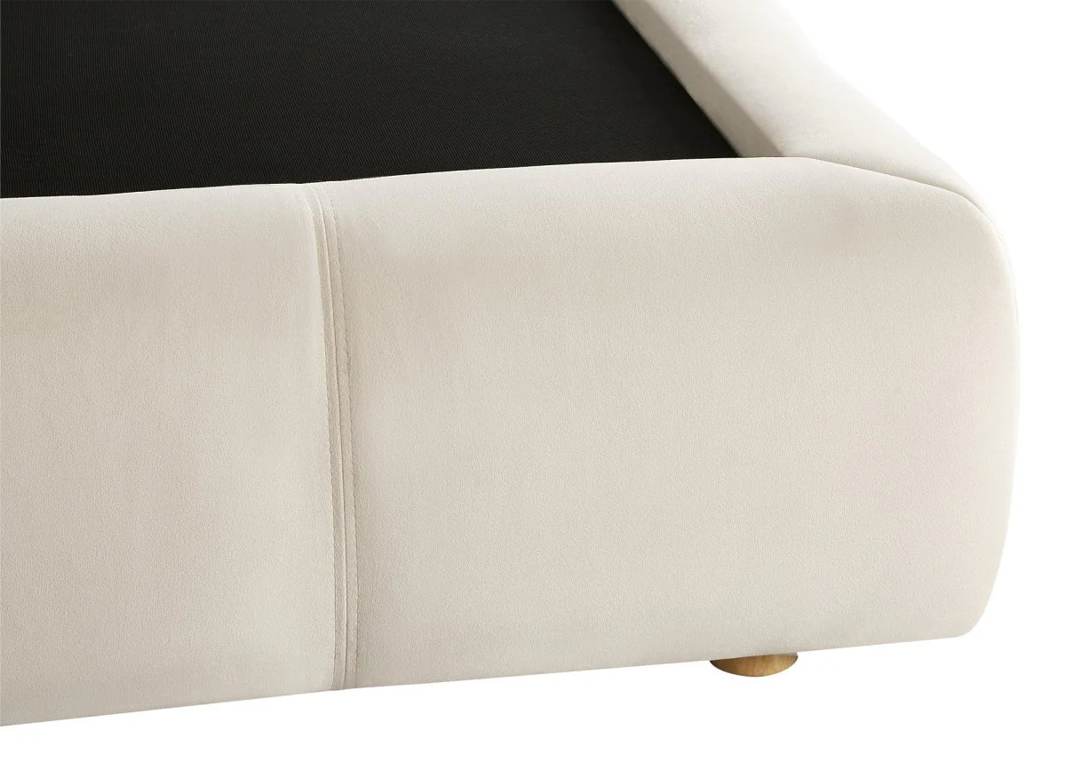 Lit coffre en velours beige 180x200 cm GEORGINA - Image 8