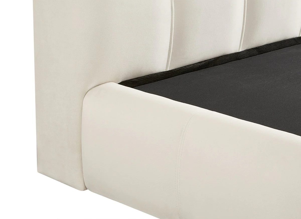 Lit coffre en velours beige 180x200 cm GEORGINA - Image 9