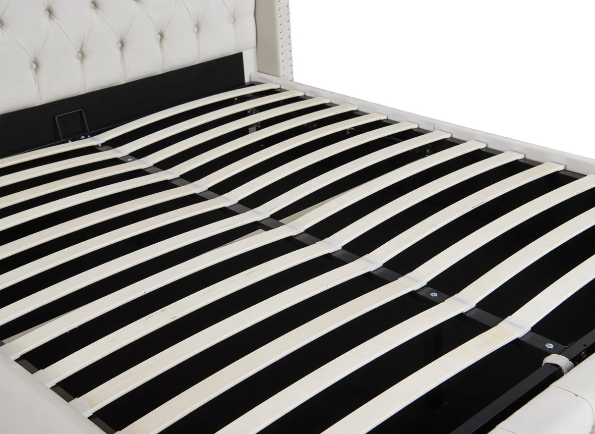 Lit coffre en velours beige 180x200 cm MAXI - Image 8