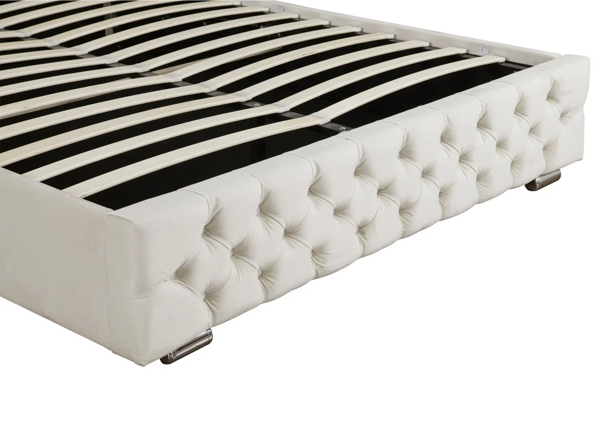 Lit coffre en velours beige 180x200 cm MAXI - Image 9