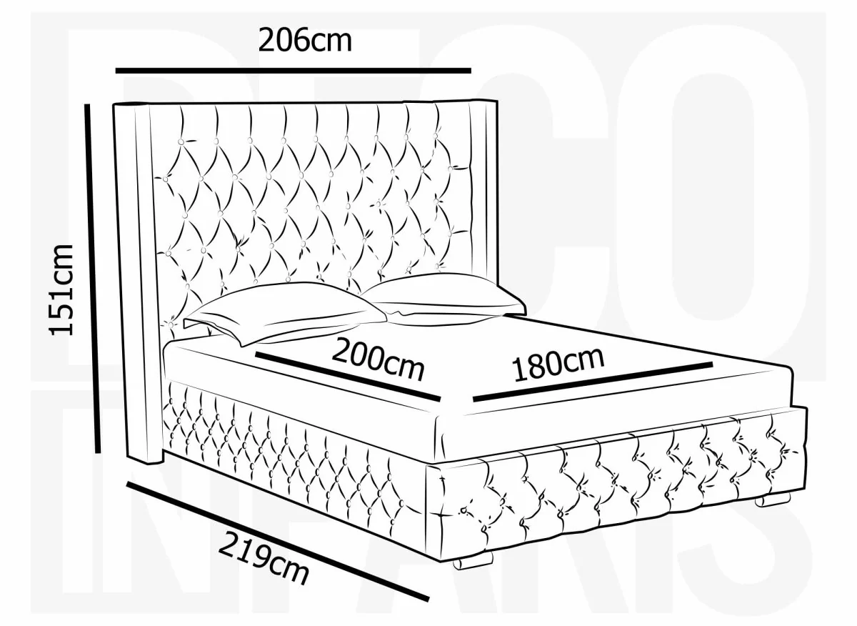 Lit coffre en velours beige 180X200 cm PERLA - Image 10