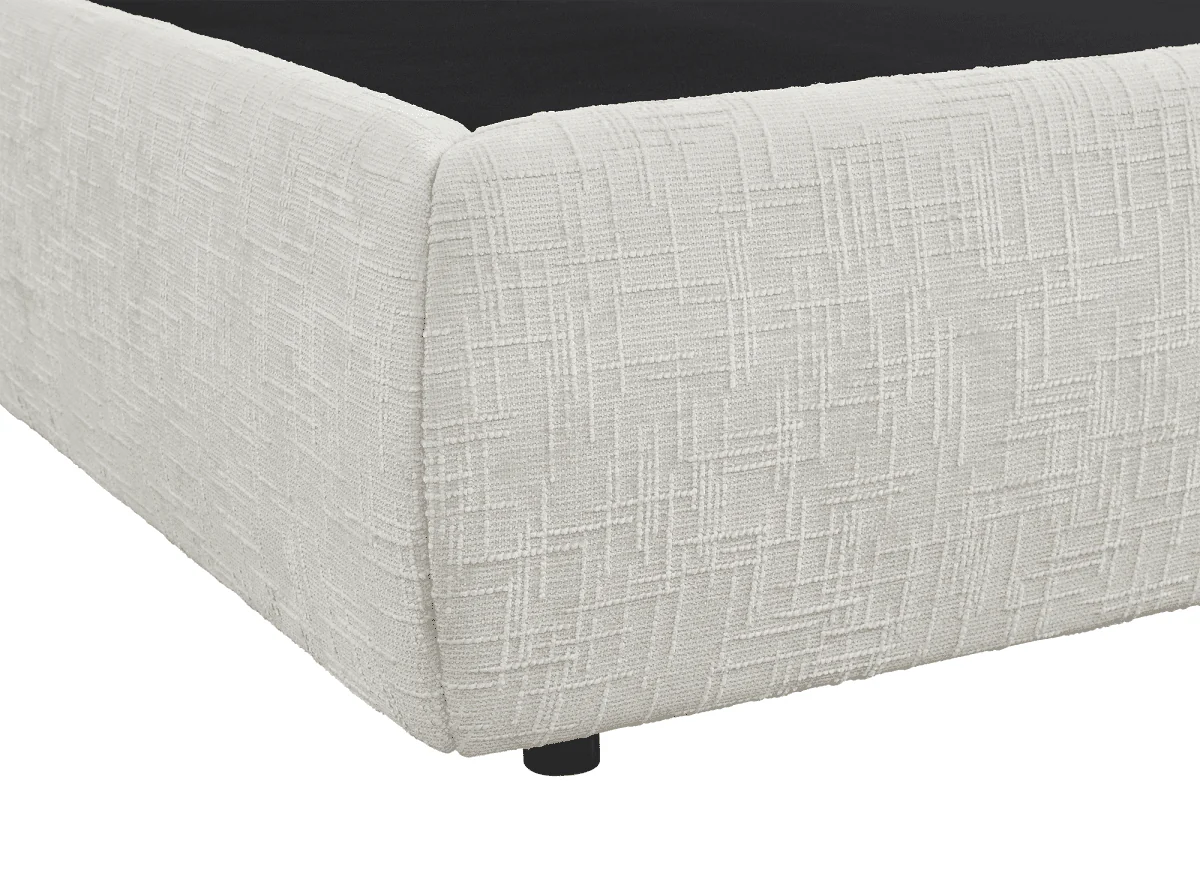 Lit coffre en velours chiné beige 180x200 cm MELY - Image 8