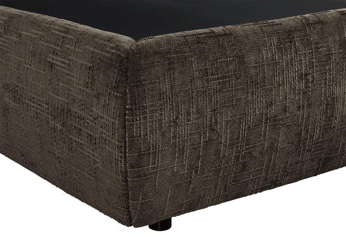 Lit coffre en velours chiné marron 140x190 cm MELY - Image 8