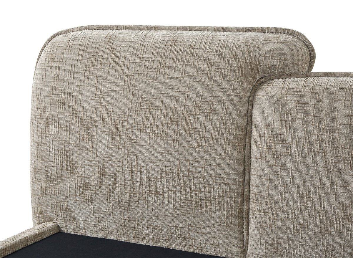 Lit coffre en velours chiné taupe 140x190 cm MILENA - Image 7