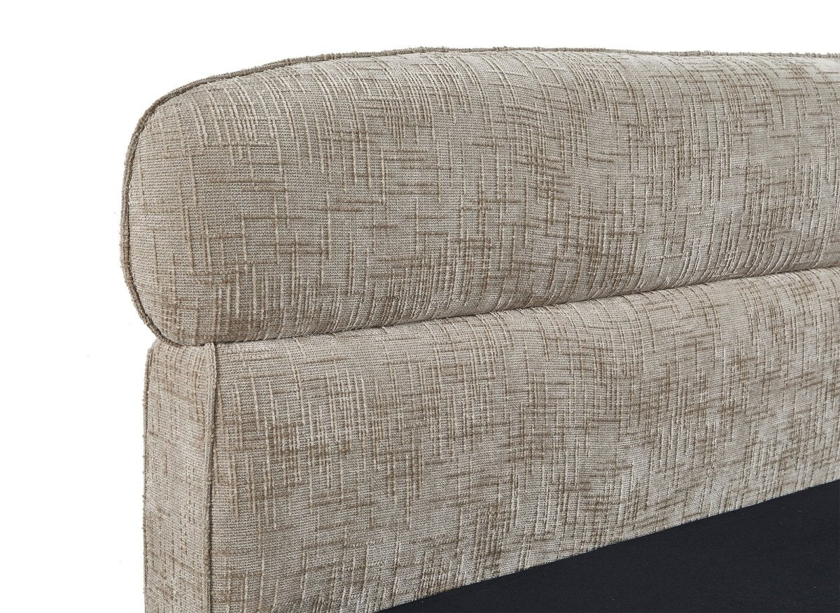 Lit coffre en velours chiné taupe 160x200cm MELO - Image 7