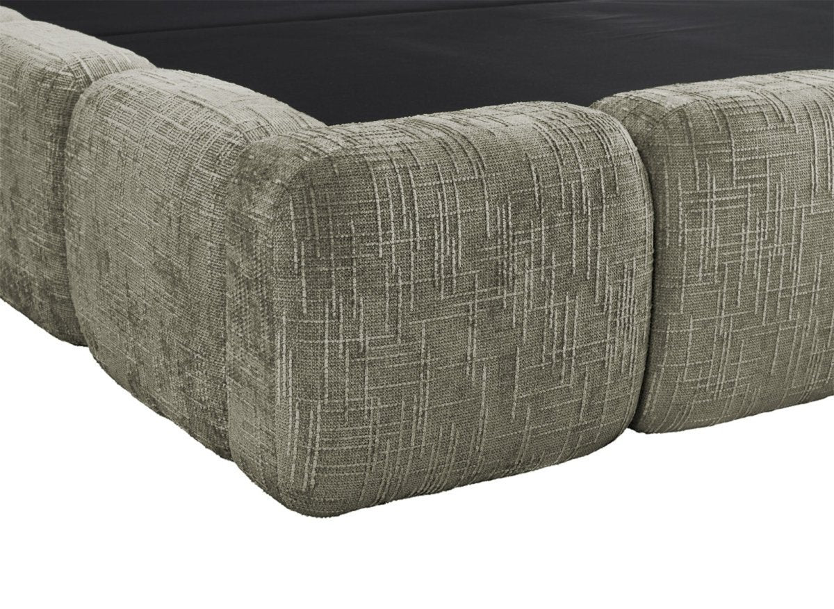 Lit coffre en velours chiné vert olive 180x200 cm BUBBLE - Image 10