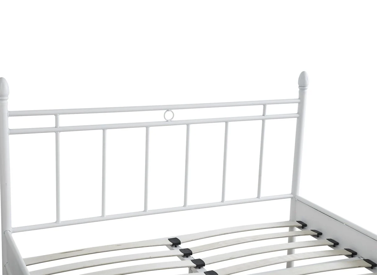 Lit double en métal blanc KADY 140 x 190 cm - Image 5