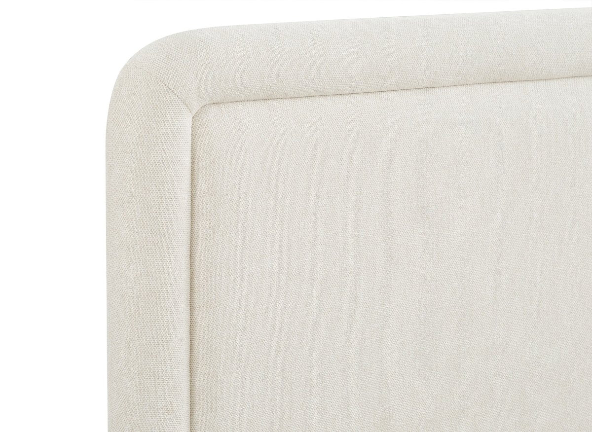 Lit double en tissu doux beige 140 x190 cm ANELA - Image 5