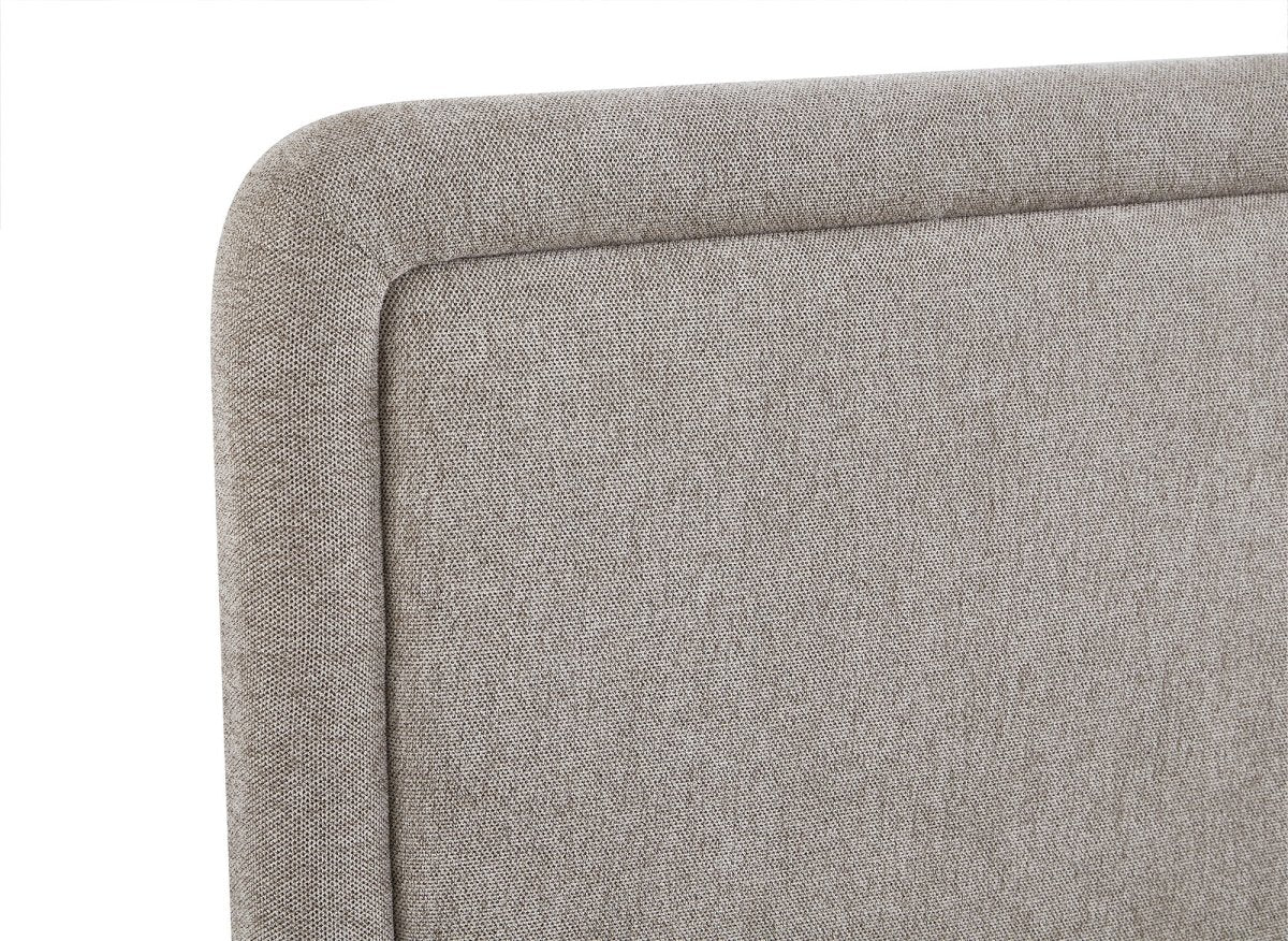 Lit double en tissu doux taupe 140 x190 cm ANELA - Image 5