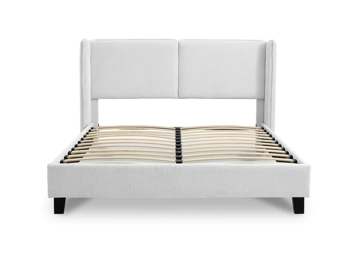 Lit double en tissu effet peau de mouton gris clair 140x190 cm KAYDEN - Image 3